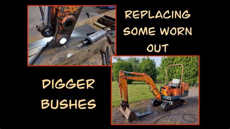 mini digger bush removal|digger arm bushes removal.